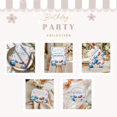 Blue Race Car Two Fast Birthday Kaart