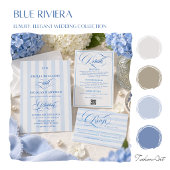 Blauw Elegaant Script Bruiloftsmenu Kaart