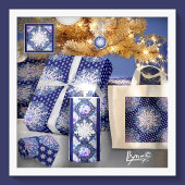 Blauwe rosé en sneeuwvlok satijnen lint