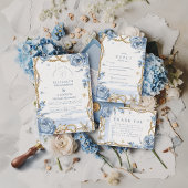 Blue Rose Coastal Rope Wedding Kaart