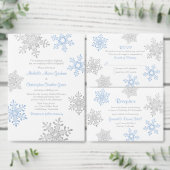 Blauw Zilver Sneeuwvlok Bruiloft Blank Adresetiket Etiket (Personaliseer de collectie van deze zelfstandige maker.)