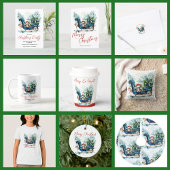 Blue Sled Baby Reindeer Kaart