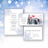 Blue Snowflake Winter Weddenschap Vierkante Sticker
