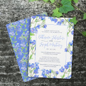 Speedwell blue waterverf botanische bloembruiloft drieluik programma