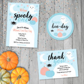 Spooky One Blue Eerste Verjaardag Uitnodiging