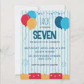Blauw gestreepte ballonnen & cadeaus Aangepaste jo Spandoek