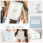 Dusty Blue Stripes Classic Bow Papieren Bekers