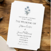 Blue Thistle Scottish Scotland Simple Wedding Kaart