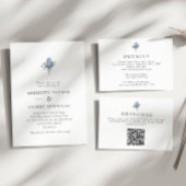 Minimale blauwe Waterverf Thistle Wedding Kaart