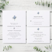 Eenvoudige Blue Waterverf Thistle Script Wedding Gastenboek (Personaliseer de collectie van deze zelfstandige maker.)