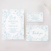 Toile Beer Baby shower Jongensuitnodiging Kaart