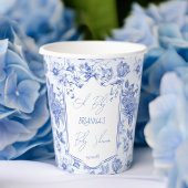 Blauw toile schommelpaard baby shower begunstigt o bedankdoosjes