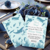 Blauw Onder het Zee Baby shower Luier Raffle Informatiekaartje