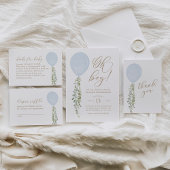 Blauwe ballon douche Wat zit er in je tas spel Kaart