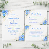 Blauwe gouden Waterverf Kaart (Personaliseer de collectie van deze zelfstandige maker.)