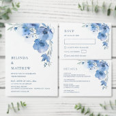 Blauwe Aquarel Bloem |  Trouwen Etiket (Personaliseer de collectie van deze zelfstandige maker.)