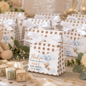 Roze Teddybeer Jongens Baby Shower Cadeaulabel