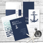 Blue Wave Anchor Wedding Navy/Wht ID836 Kaart
