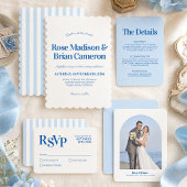 Blauw Golvende Cabana Bruiloft Save The Day Date