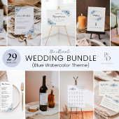 Blue Wedding Bar Menu Sign Sjabloon Poster