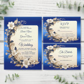Blauw Witte Bloem Retouradres Label (Personaliseer de collectie van deze zelfstandige maker.)