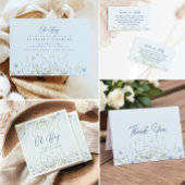 Chic Blue Sky Wildflower Boy Baby shower Kaart