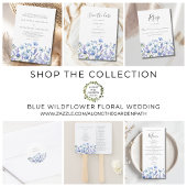 Blauwe Wildflower Bloemen Huwelijksuitnodiging Kaart
