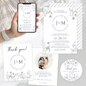 Blue wildflower volgorde van evenementen Bruiloft  Poster