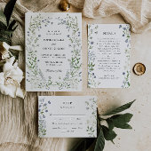 Blue Wildflowers Krans bruiloft uitnodiging