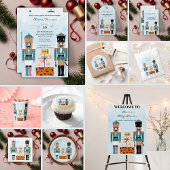 Blue Winter Snowflakes Notenkraker Baby shower Servet