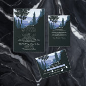 Blue Woodland Forest, rustieke bruiloft Save the D Aankondigingskaart (Personaliseer de collectie van deze zelfstandige maker.)