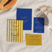Italian Blue Yellow Hand Written Photo Wedding Kaart