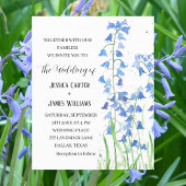 Bluebells Waterverf Blauw Bloemen RSVP Bruiloft All In One Uitnodiging