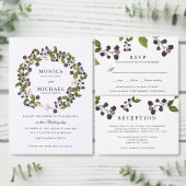 Blauwbes | Moderne botanische bruiloft Kaart (Personaliseer de collectie van deze zelfstandige maker.)