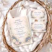 Blueberry Botanical Frame Baby Shower Kaart