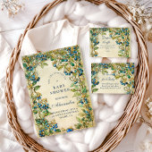 Blueberry Garden Vintage Baby Shower Kaart
