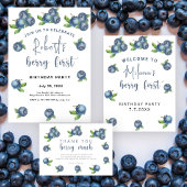 Blueberry eerste verjaardag mijlpaal verjaardag reclamebord met voetstuk
