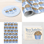 Zondag Ontbijt Brunch Party Blueberry Muffin Bedankkaart