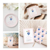 Berry Sweet bosbes 1e verjaardag Pink Gingham Papieren Bordje