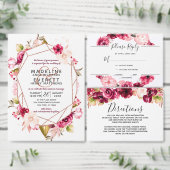 Bordeauxroze Roze Goud Trouwceremonieprogramma Programmakaart (Personaliseer de collectie van deze zelfstandige maker.)