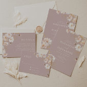 Blush & Goud Wildbloemen Elegante bruiloft RSVP Kaartje