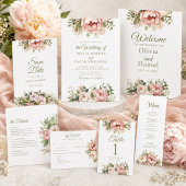 Blush & Ivory Pioen Save the Date Kaart