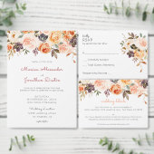 Blush & Peach Floral Entree Menu Kaart (Personaliseer de collectie van deze zelfstandige maker.)