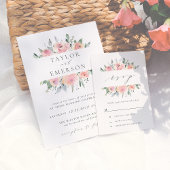 Floral bruiloft met Waterverf in blote vorm Bedankkaart