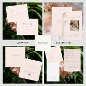 Elegante Blush & Gouden Monogram Swash Bruiloft Servet