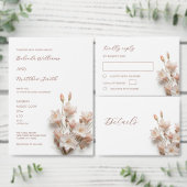 3D Boho Floral Wedding Details Informatiekaartje (Personaliseer de collectie van deze zelfstandige maker.)