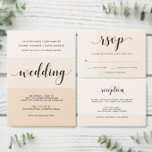 Blush Cascade | Subtiele strepen Bruiloft receptie Informatiekaartje (Personaliseer de collectie van deze zelfstandige maker.)