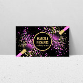 Paarse en gouden Blush Confetti Make-up Artiest Visitekaartje