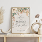 Boho Bloemen Boeken voor baby Uitnodiging Invoegen Informatiekaartje