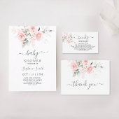 Blush Pink Floral Food and Beverage Label Set Waterfles Etiket